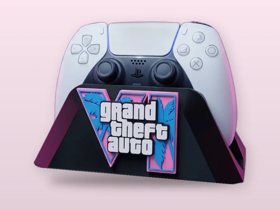 GTA VI controller stand, one of 12 pieces in a product line CreateXworks developed in-house